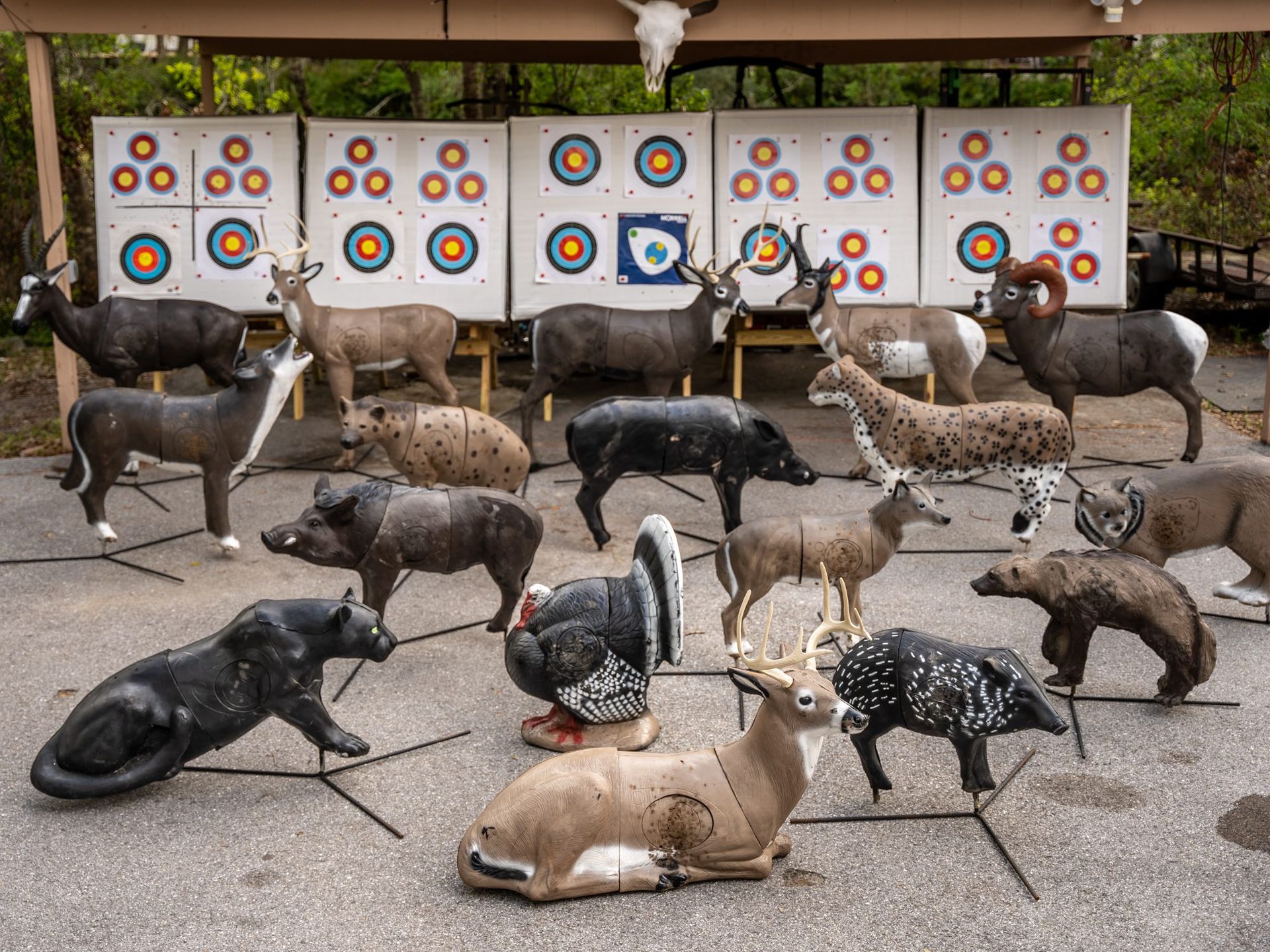 An outdoor archery range for longer-distance practice