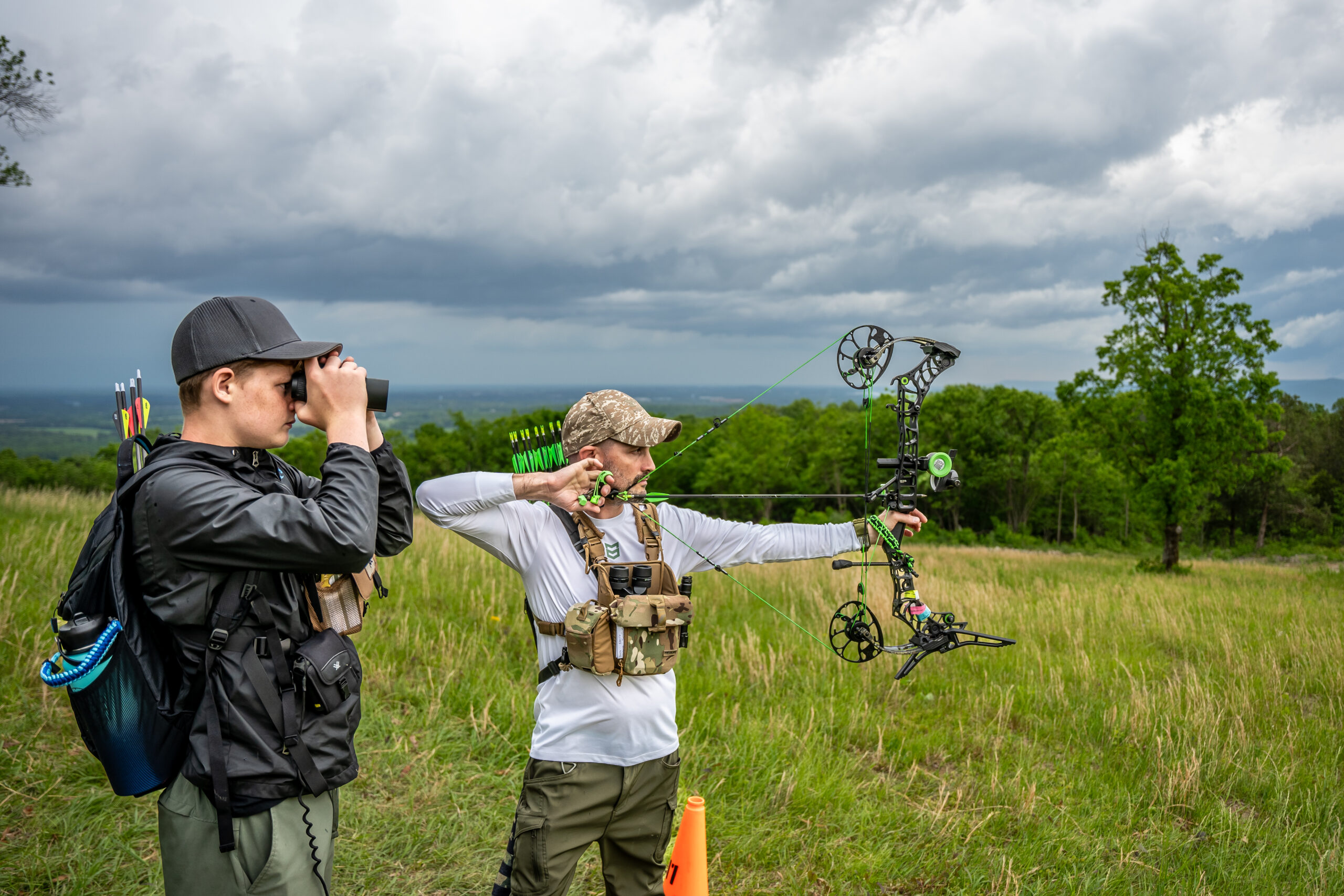 Adult competitive archer training at Archery Sarasota in Sarasota, FL